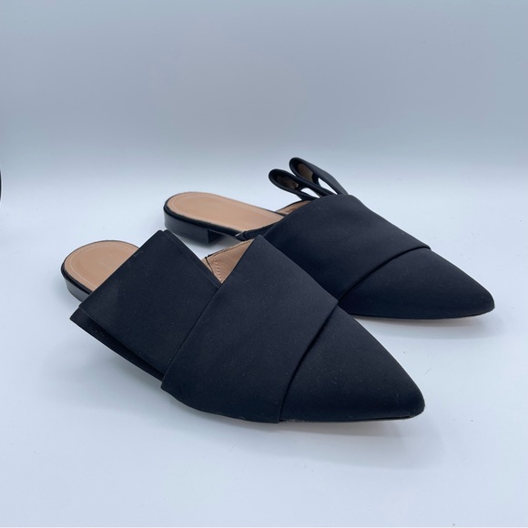 Lewit Italian Satin Side Bow Filippo Mules 38 1/2 Black - Picture 2 of 15